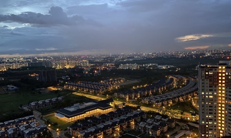 Bangalore residential neighbourhoods at dusk